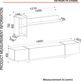 TV Furniture - TV Furniture Set Veyron Black Gold Melamine 180x45x32.3 cm - Dimehouse
