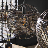 Hanging lamps - Hanging lamp Alfie 3 - light metal black brown - Dimehouse