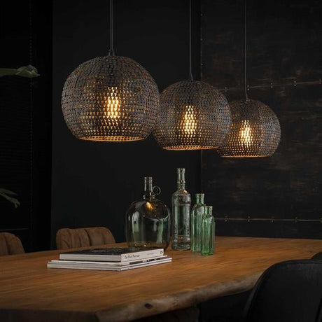 Hanging lamp Armoor DH Interior Brown LxWxH 111x35x29 Black brown Atmospheric photo diagonal front view