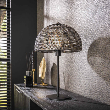 Table lamps - Table lamp Alfie Ø35 metal black brown - Dimehouse