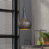 Hanging lamp Aya 1 Black-Brown DH Interior Brown LxWxH 46x28x27 Black brown Ambient photo diagonal front view