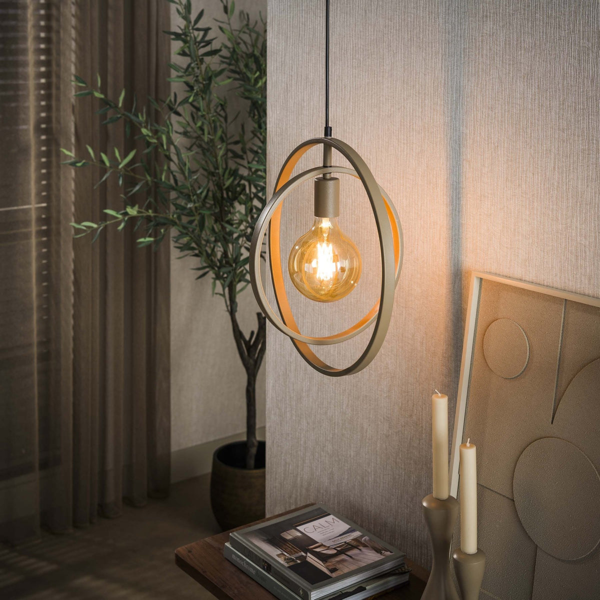 Hanging lamps - Modern Hanging Lamp Beige Otan 1 - light - Dimehouse
