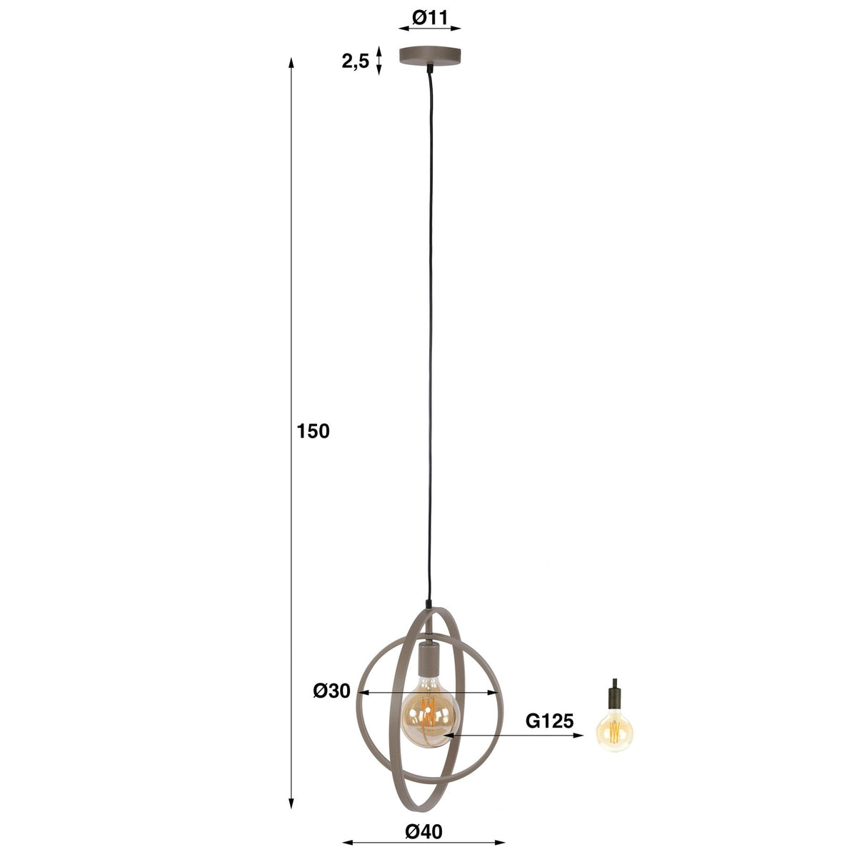 Hanging lamps - Modern Hanging Lamp Beige Otan 1 - light - Dimehouse