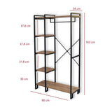 Coat Racks - Wardrobe Furniture Coat Rack Rox Natural - With Shelves - Dimehouse
