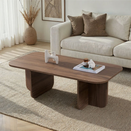 Akira coffee table in walnut look 120 x 60 cm Melamine-coated wood