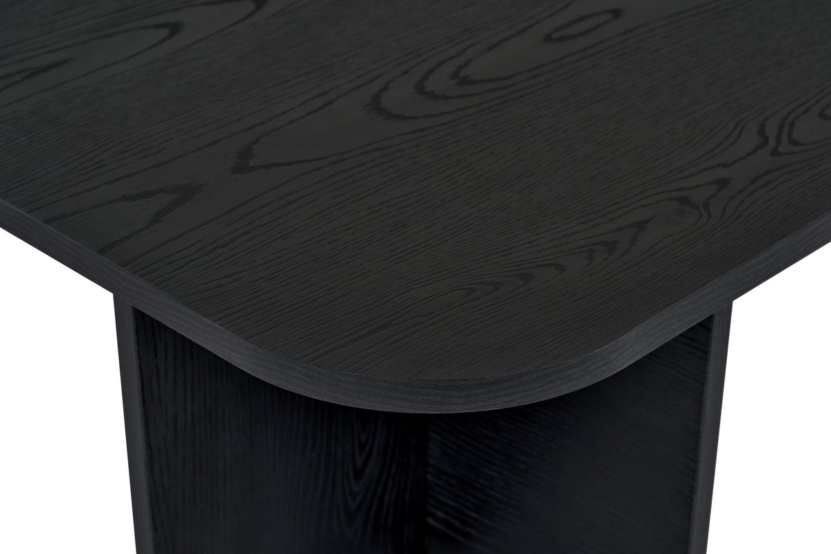 Akira coffee table wood black 120 cm Melamine-coated wood composite