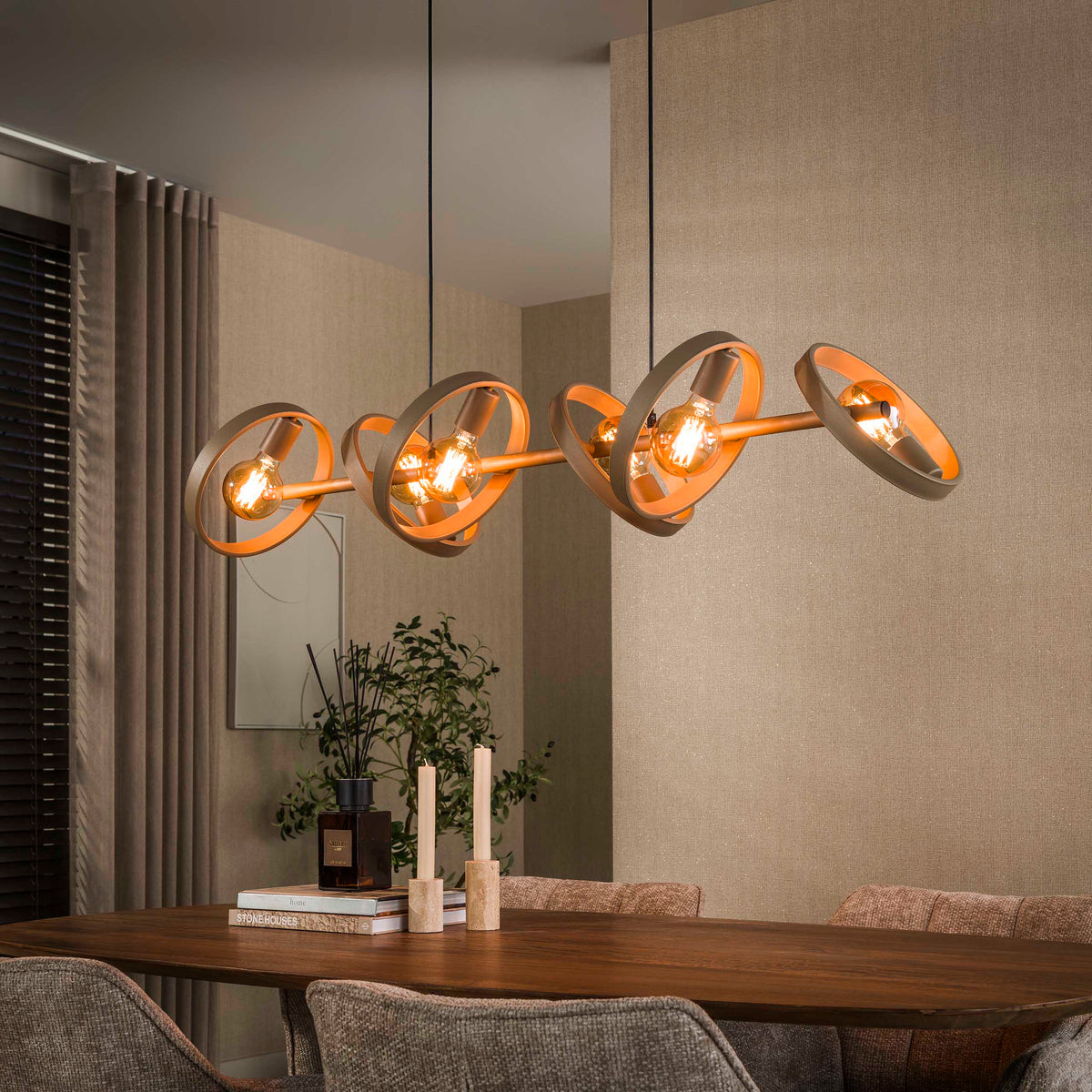 Hanging lamps - Hanging lamp 6 - light beige metal round Otan - Dimehouse