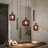 Hanging lamps - Hanging lamp Dax 7 - light bronze 105 cm - Dimehouse