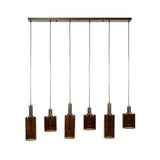 Hanging lamps - Modern Hanging Lamp Aureo 6 - light Sienna Brown 118 cm - Dimehouse