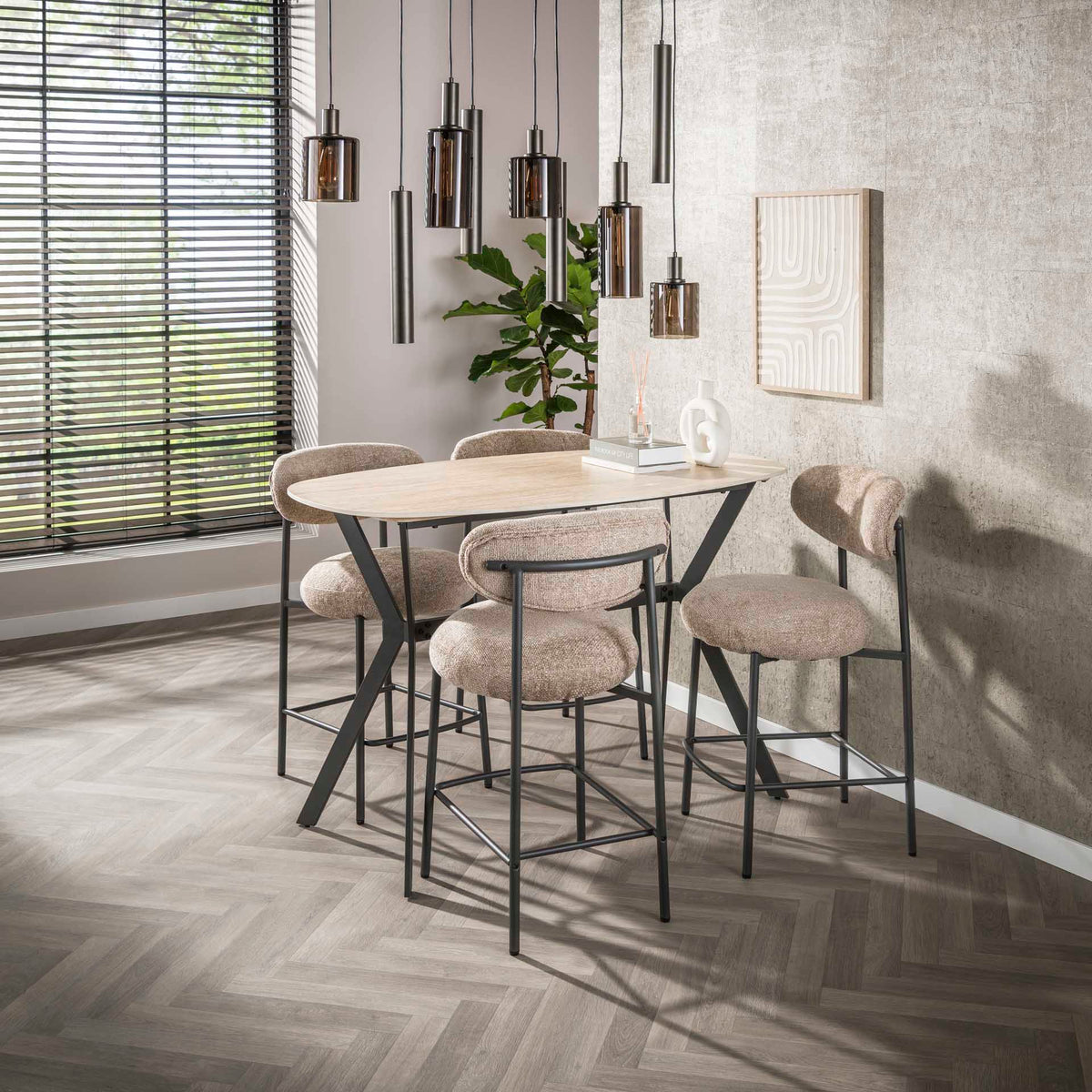Hanging lamps - Modern Hanging Lamp Aureo 9 - light Sienna brown - Dimehouse