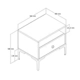 Bedside tables - Bedside table Lizbon Walnut White Melamine 56x50.8x40 cm - Dimehouse