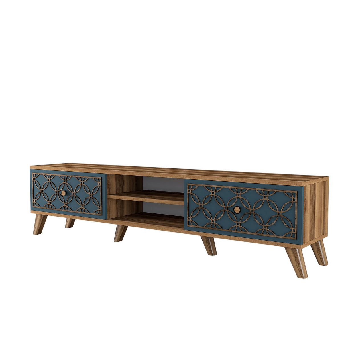 TV Furniture - TV Furniture Class Walnut Chalcedony Melamine 180x44x35 cm - Dimehouse