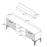 TV Furniture - TV Furniture Set Riga Walnut Anthracite Melamine 140x48x30 cm - Dimehouse