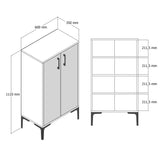 Shoe cabinets - Shoe cabinet Prag Walnut Anthracite Melamine 60x111x35 cm - Dimehouse