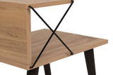 Bedside tables - Bedside table Cross Oak Melamine 50x55x40 cm - Dimehouse