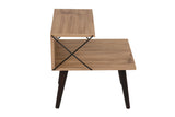Bedside tables - Bedside table Cross Oak Melamine 50x55x40 cm - Dimehouse