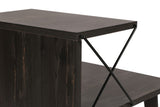 Bedside tables - Bedside table Cross Dark Brown Melamine 50x55x40 cm - Dimehouse