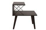 Bedside tables - Bedside table Cross Dark Brown Melamine 50x55x40 cm - Dimehouse