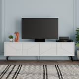 TV Furniture - TV Furniture Dune White Melamine 180x50x29.6 cm - Dimehouse