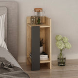 Bedside tables - Bedside table Right Elos Oak Anthracite Melamine 25x60x27 cm - Dimehouse