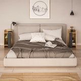 Bedside tables - Bedside table Set of 2 Elos Oak Anthracite Melamine 25x60x27 cm - Dimehouse