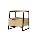 Bedside tables - Bedside table Pal Oak Melamine 45x50x40 cm - Dimehouse