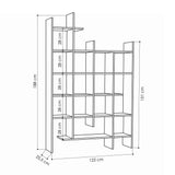 Bookcases - Bookcase oak look melamine Manco 122x188x25.5 cm - Dimehouse