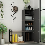 Shoe cabinets - Shoe cabinet Mello Anthracite Brown Melamine 109x149x39 cm - Dimehouse