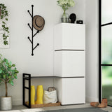 Shoe cabinets - Shoe cabinet Mello White Anthracite Melamine 109x149x39 cm - Dimehouse