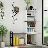 Shoe cabinets - Shoe cabinet Mello White Anthracite Melamine 109x149x39 cm - Dimehouse