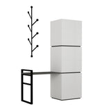 Shoe cabinets - Shoe cabinet Mello White Anthracite Melamine 109x149x39 cm - Dimehouse