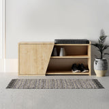 Shoe cabinets - Shoe cabinet Fiona Oak Melamine 104x37x47 cm - Dimehouse
