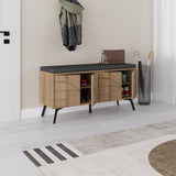 Shoe cabinets - Shoe cabinet Dune Bench Natural Melamine 107x55x35 cm - Dimehouse