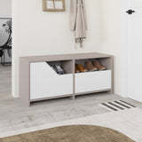 Shoe cabinets - Shoe cabinet Nexus Mocha White Melamine 105x47x37 cm - Dimehouse