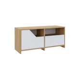 Shoe cabinets - Shoe cabinet Nexus Oak White Melamine 105x47x37 cm - Dimehouse