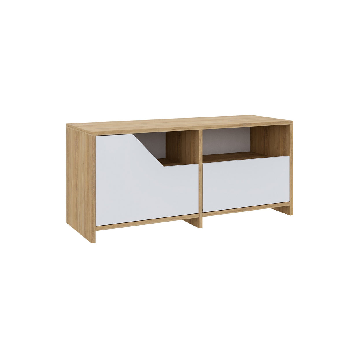 Shoe cabinets - Shoe cabinet Nexus Oak White Melamine 105x47x37 cm - Dimehouse
