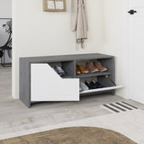 Shoe cabinets - Shoe cabinet Nexus Gray White Melamine 105x47x37 cm - Dimehouse
