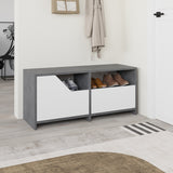 Shoe cabinets - Shoe cabinet Nexus Gray White Melamine 105x47x37 cm - Dimehouse