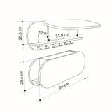 Coat racks - Coat rack Oval 6 - Angled - Hitit - 84x29 cm - With compartment - Dimehouse