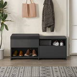 Shoe cabinets - Shoe cabinet Filux Anthracite Melamine 120.3x51x40.5 cm - Dimehouse
