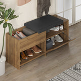 Shoe cabinets - Shoe cabinet Filux Natural Melamine 120.3x51x40.5 cm - Dimehouse