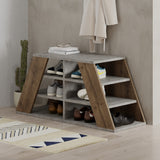 Shoe cabinets - Shoe cabinet Pyramid Natural Melamine 105.5x50x37.5 cm - Dimehouse