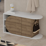 Shoe cabinets - Shoe cabinet Nova Shoe Bench Natural White Melamine 104x50x37 cm - Dimehouse