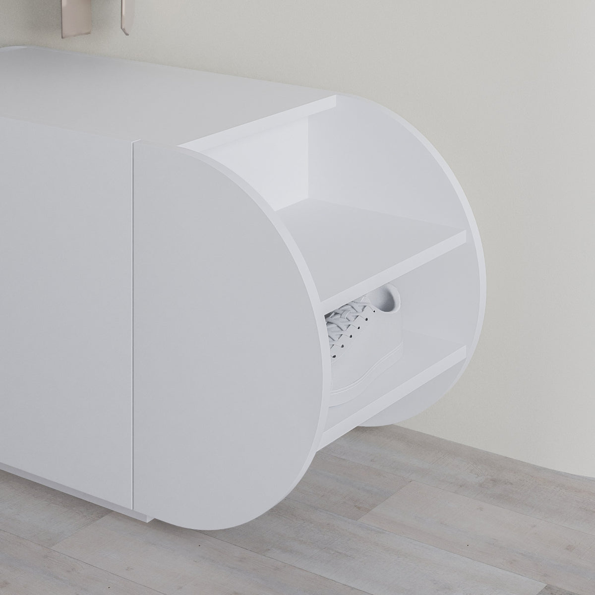 Shoe cabinets - Shoe cabinet Pozy Shoe Bench White Melamine 110x50x40.4 cm - Dimehouse