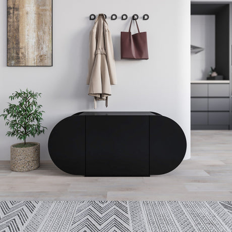 Shoe cabinets - Shoe cabinet Pozy Shoe Bench Black Melamine 110x50x40.4 cm - Dimehouse