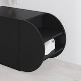 Shoe cabinets - Shoe cabinet Pozy Shoe Bench Black Melamine 110x50x40.4 cm - Dimehouse