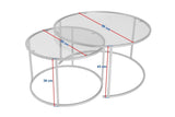 Coffee Tables - Modern Round Coffee Table Set of 2 Uru Gold - Bronze Glass - 80/60 cm - Dimehouse