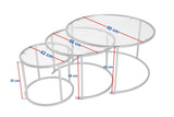 Coffee Tables - Modern Round Coffee Table Set of 3 Uru Gold - Transparent Glass - 80/60/42 cm - Dimehouse