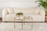Coffee tables - Modern Round Coffee Table Uru Gold - Glass - 80 cm - Dimehouse
