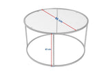 Coffee tables - Modern Round Coffee Table Uru Gold - Glass - 80 cm - Dimehouse